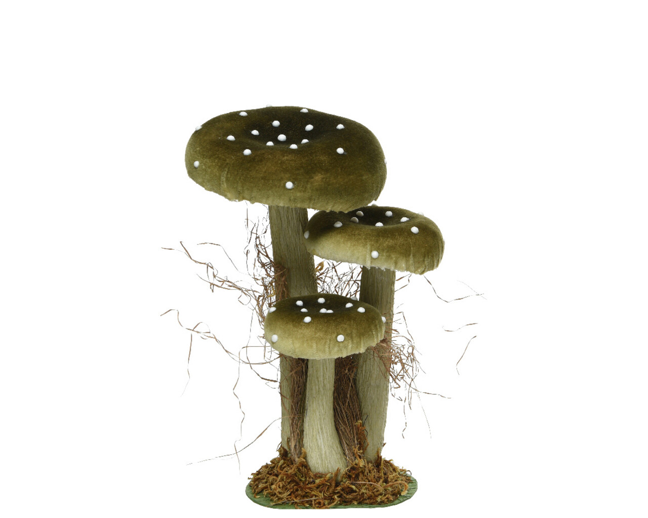 Decoratiune Mushroom, Decoris, 14x18x26 cm, poliester, verde - imagine 3